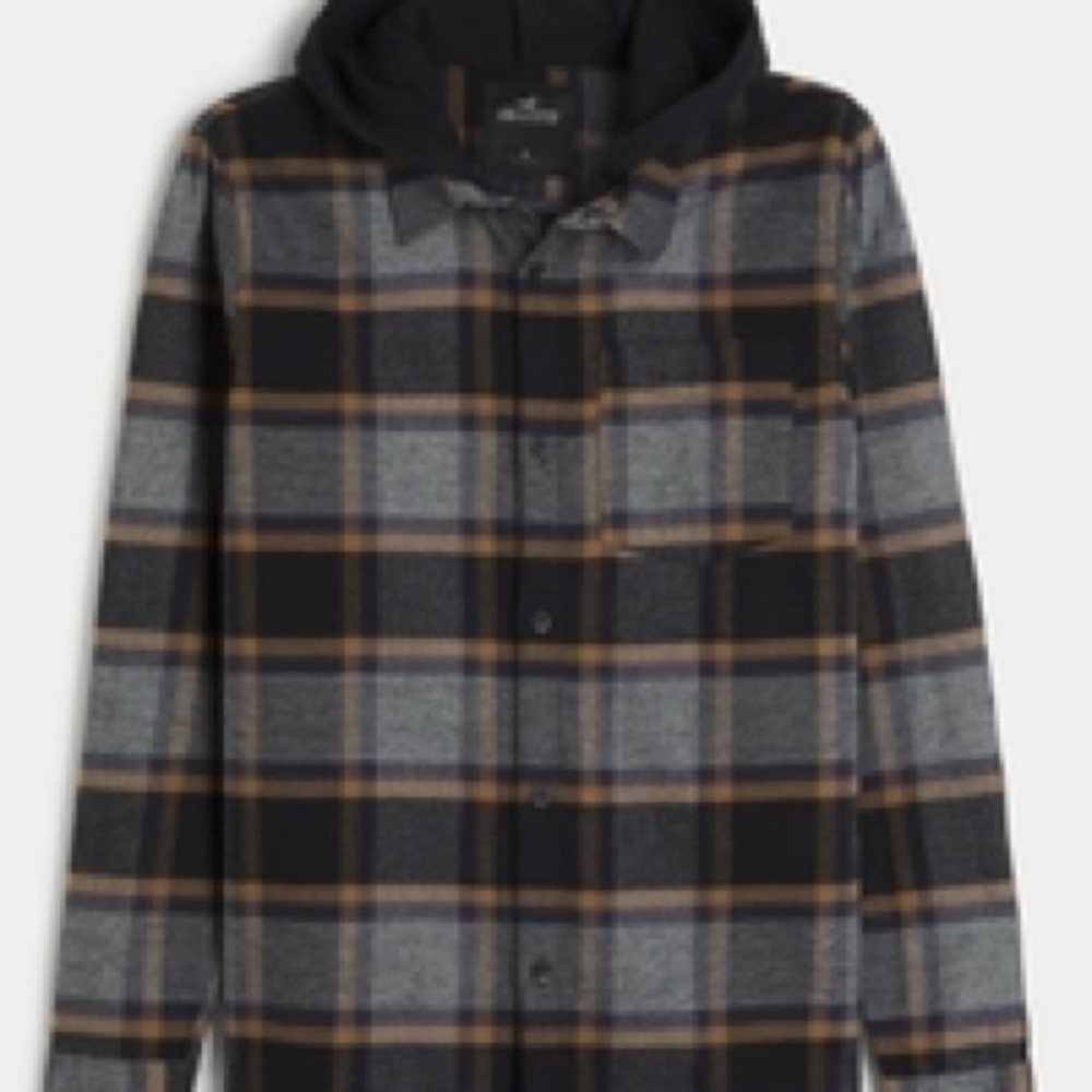 Hollister Flannel Hoodie Shirt